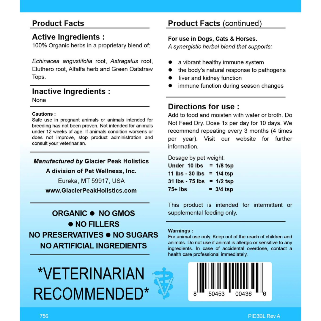 Glacier Peak Immune Tincture For Dogs & Cats