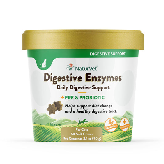 NaturVet Digestive Enzyme Soft Chews for Cats