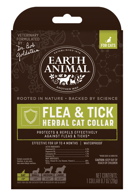 Earth Animal Flea & Tick Herbal Collar For Cats