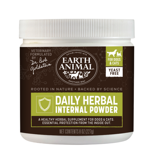 Earth Animal Herbal Flea & Tick Daily Herbal Internal Powder Yeast Free Supplement for Cats & Dogs
