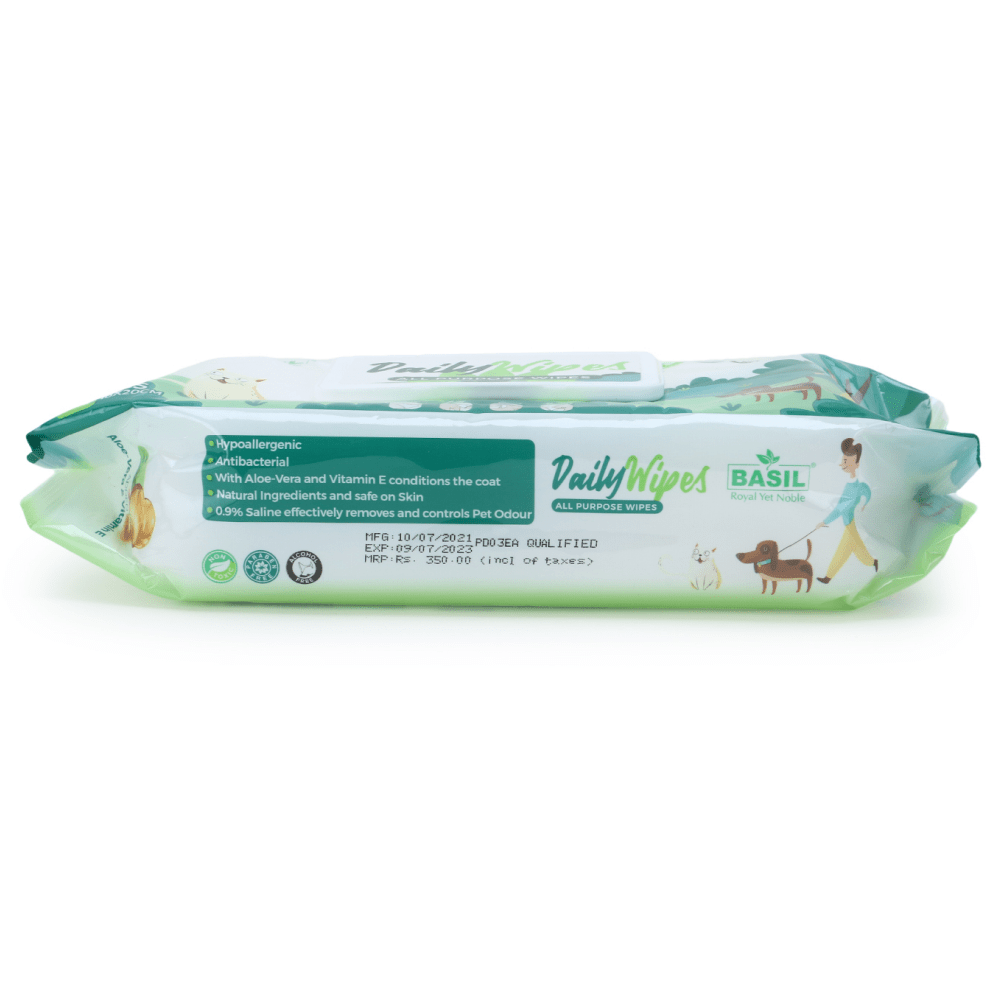 Basil All Purpose Wet Wipes  for Dogs and Cats (18x20 cm)